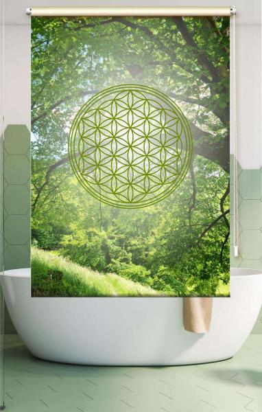 Extartiqe Duschrollo - Blume des Lebens green dream